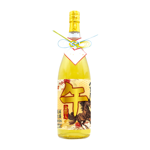 【特選ギフト2026】一升干支（金箔入）「午」ゴールド　1800 ml