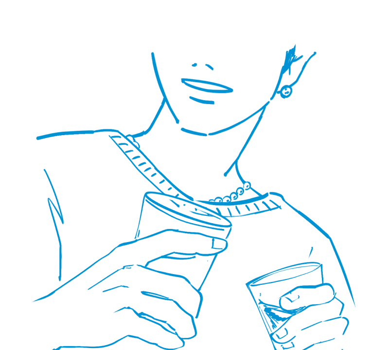 カップルで乾杯するイラスト